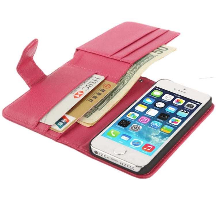Litchi Texture Leather Case with Wallet for iPhone 5 & 5S