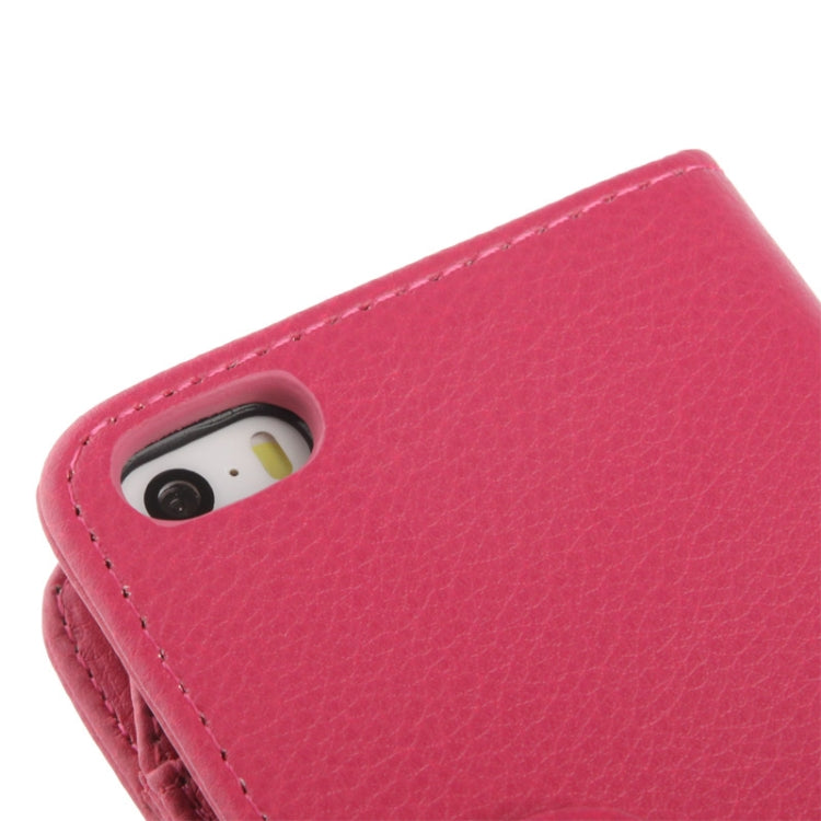 Litchi Texture Leather Case with Wallet for iPhone 5 & 5S
