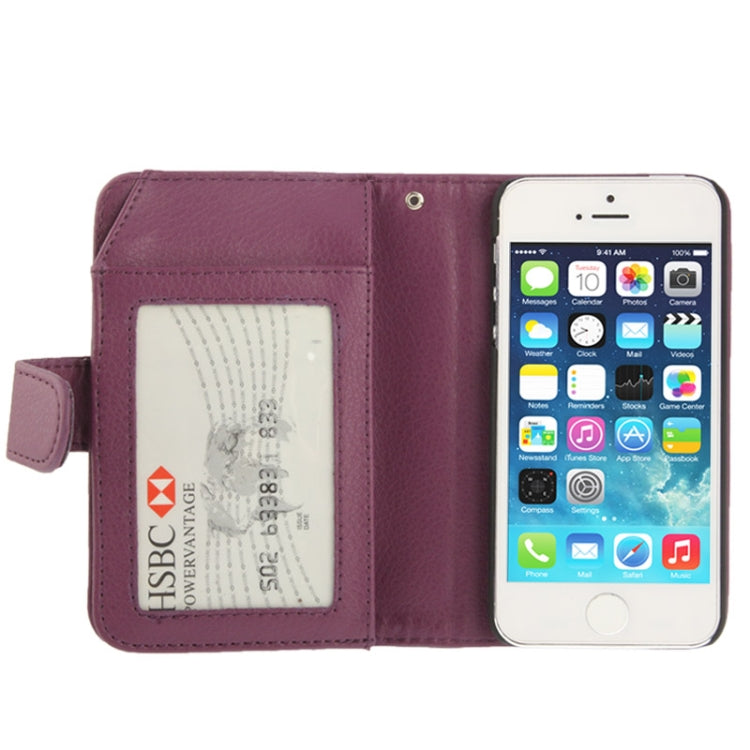 Litchi Texture Leather Case with Wallet for iPhone 5 & 5S