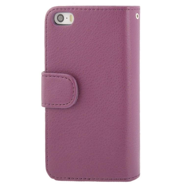 Litchi Texture Leather Case with Wallet for iPhone 5 & 5S