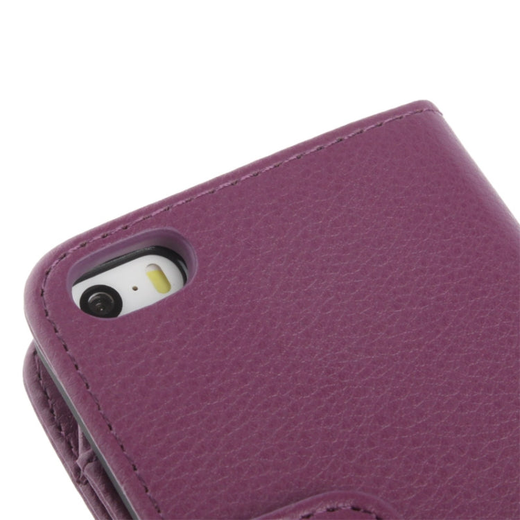 Litchi Texture Leather Case with Wallet for iPhone 5 & 5S
