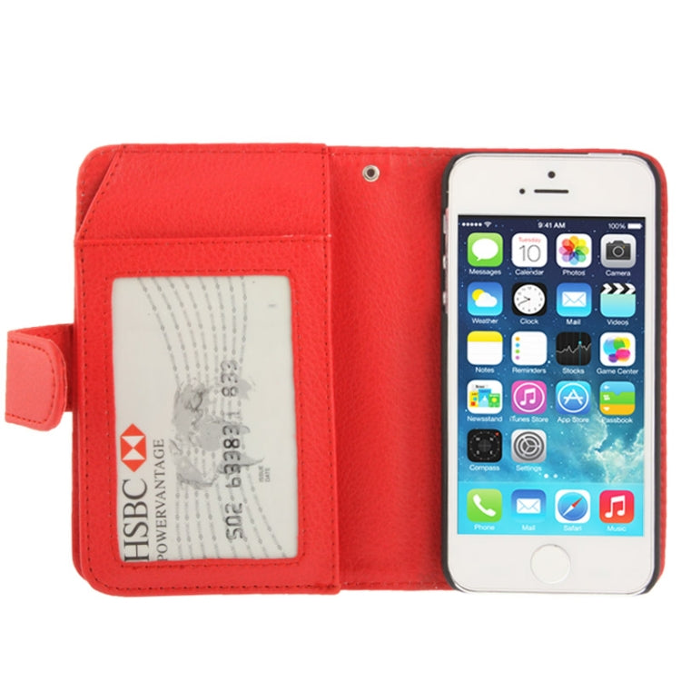 Litchi Texture Leather Case with Wallet for iPhone 5 & 5S
