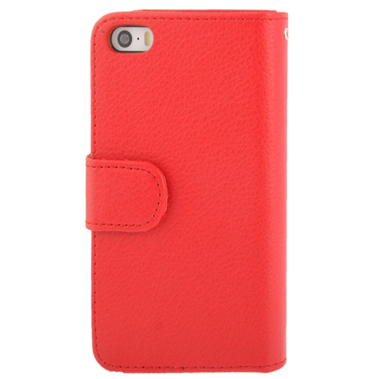Litchi Texture Leather Case with Wallet for iPhone 5 & 5S
