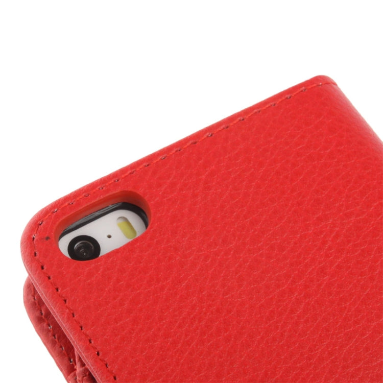 Litchi Texture Leather Case with Wallet for iPhone 5 & 5S
