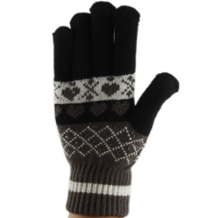 Woven Decorative Heart Pattern Three Finger Touch Screen Touch Gloves for iPhone 5 & 5S & 5C, iPhone 4 & 4S / iPad / iPod Touch, BlackBerry, HTC and Other Touch Screen Device