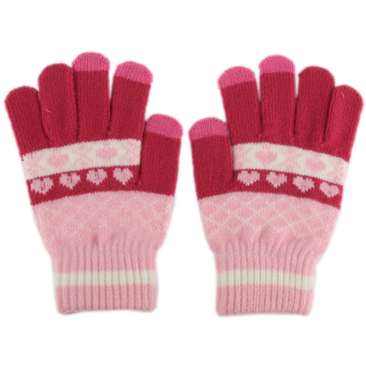 Woven Decorative Heart Pattern Three Finger Touch Screen Touch Gloves for iPhone 5 & 5S & 5C, iPhone 4 & 4S / iPad / iPod Touch, BlackBerry, HTC and Other Touch Screen Device