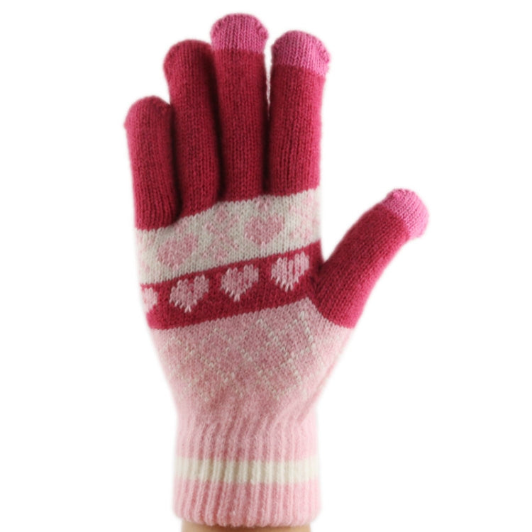 Woven Decorative Heart Pattern Three Finger Touch Screen Touch Gloves for iPhone 5 & 5S & 5C, iPhone 4 & 4S / iPad / iPod Touch, BlackBerry, HTC and Other Touch Screen Device