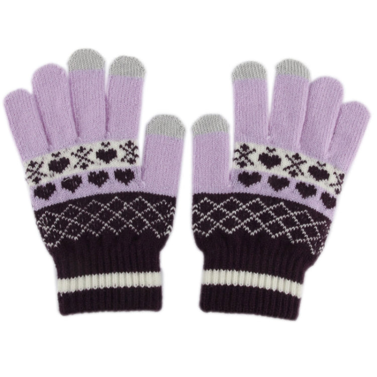 Woven Decorative Heart Pattern Three Finger Touch Screen Touch Gloves for iPhone 5 & 5S & 5C, iPhone 4 & 4S / iPad / iPod Touch, BlackBerry, HTC and Other Touch Screen Device