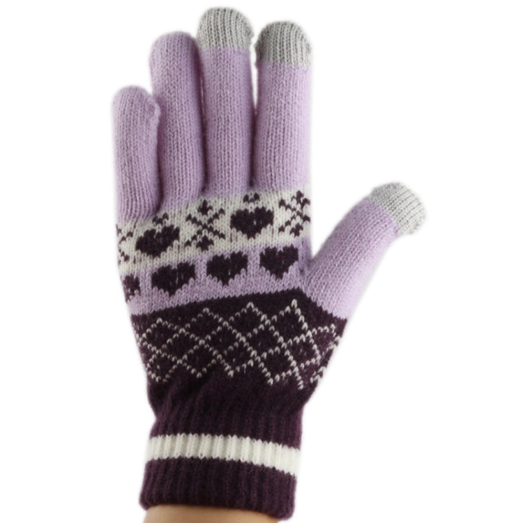 Woven Decorative Heart Pattern Three Finger Touch Screen Touch Gloves for iPhone 5 & 5S & 5C, iPhone 4 & 4S / iPad / iPod Touch, BlackBerry, HTC and Other Touch Screen Device