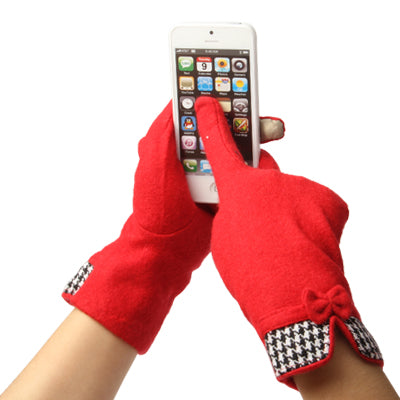 Cashmere Gloves of Touch Screen, For iPhone, Galaxy, Huawei, Xiaomi, HTC, Sony, LG and other Touch Screen Devices(Red)