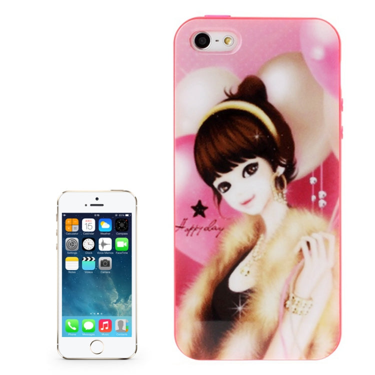 Beautiful Girl Pattern TPU Case for iPhone 5 & 5s & SE & SE