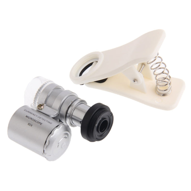 60X Zoom Digital Mobile Phone Microscope Magnifier with LED Light & Clip for Galaxy Note III / N9000 / i9500 / iPhone 5 & 5S & 5C
