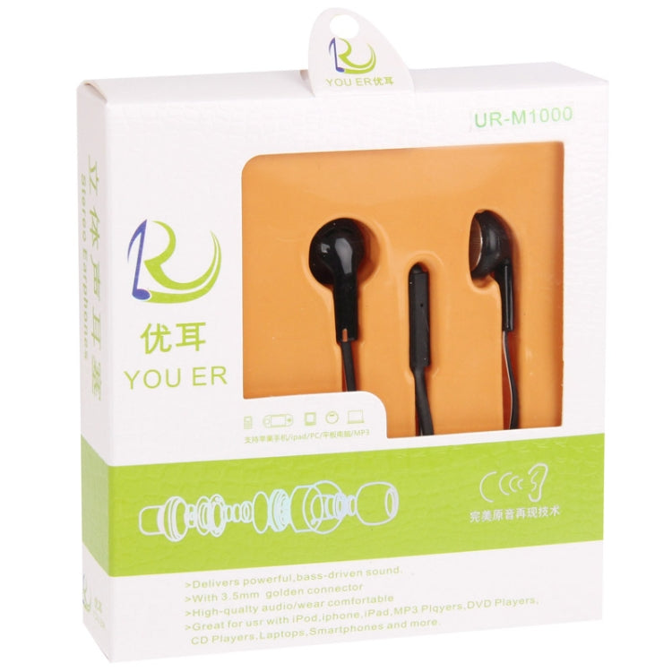UR-M1000 Stereo In-ear Earphone with Microphone, Suitable for iPhone 6 & 6 Plus, 5 & 5S & 5C, 4 & 4S, 3G & 3GS