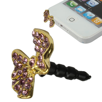 Fashion Bowknot Diamond Noble And Elegant Dust Plug for iPhone 5/iPhone 4 & 4S/New iPad(iPad 3)/iPad 2/iPad/iPod (Purple)