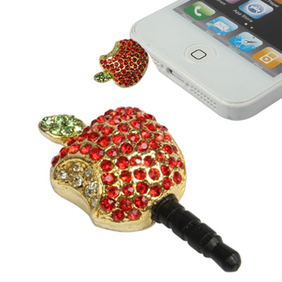 Fashion Apple Style Diamond Anti-dust Plug for iPhone 5/iPhone 4 & 4S/New iPad(iPad 3)/iPad 2/iPad/iPod