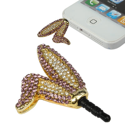 Fashion Rabbit Ear Style Diamond Anti-dust Plug for iPhone 5/iPhone 4 & 4S/New iPad(iPad 3)/iPad 2/iPad/iPod