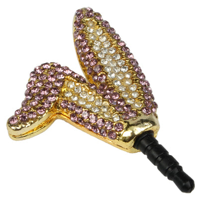 Fashion Rabbit Ear Style Diamond Anti-dust Plug for iPhone 5/iPhone 4 & 4S/New iPad(iPad 3)/iPad 2/iPad/iPod