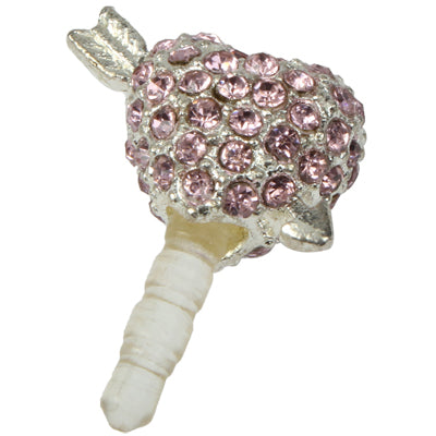 Fashion Heart Style Diamond Anti-dust Plug for iPhone 5/iPhone 4 & 4S/New iPad(iPad 3)/iPad 2/iPad/iPod