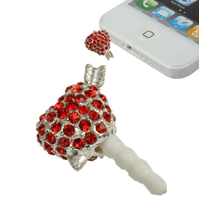 Fashion Heart Style Diamond Anti-dust Plug for iPhone 5/iPhone 4 & 4S/New iPad(iPad 3)/iPad 2/iPad/iPod