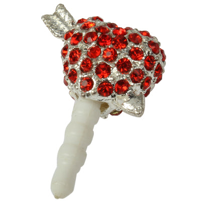 Fashion Heart Style Diamond Anti-dust Plug for iPhone 5/iPhone 4 & 4S/New iPad(iPad 3)/iPad 2/iPad/iPod