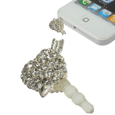 Fashion Heart Style Diamond Anti-dust Plug for iPhone 5/iPhone 4 & 4S/New iPad(iPad 3)/iPad 2/iPad/iPod