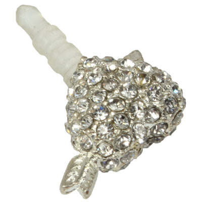 Fashion Heart Style Diamond Anti-dust Plug for iPhone 5/iPhone 4 & 4S/New iPad(iPad 3)/iPad 2/iPad/iPod
