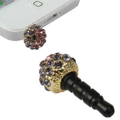 Color Fashion Diamond Noble And Elegant Black Handle Dust Plug for iPhone 4 & 4S/iPhone 5/New iPad(iPad 3)/iPad 2/iPad/iPod