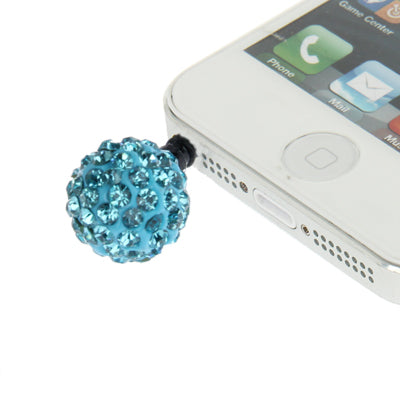 Round Style Diamond Anti-dust Plug for iPhone 5/ iPhone 4 & 4S/ iPad/ iPod/ Other Mobile Phone, Pack of 10