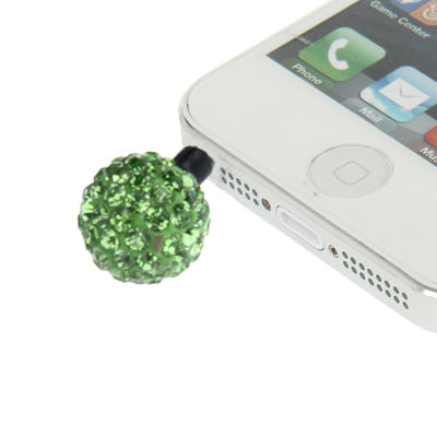 Round Style Diamond Anti-dust Plug for iPhone 5/ iPhone 4 & 4S/ iPad/ iPod/ Other Mobile Phone, Pack of 10
