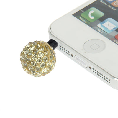 Round Style Diamond Anti-dust Plug for iPhone 5/ iPhone 4 & 4S/ iPad/ iPod/ Other Mobile Phone, Pack of 10