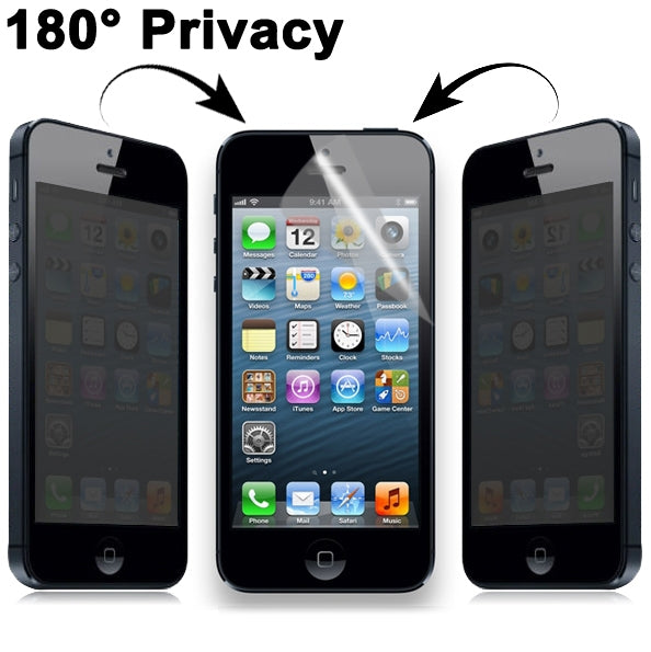 2 Way 180 Degree Privacy Anti Glare, Anti-ultraviolet LCD Screen Protector for iPhone 5/5S/5C (LG Materials)