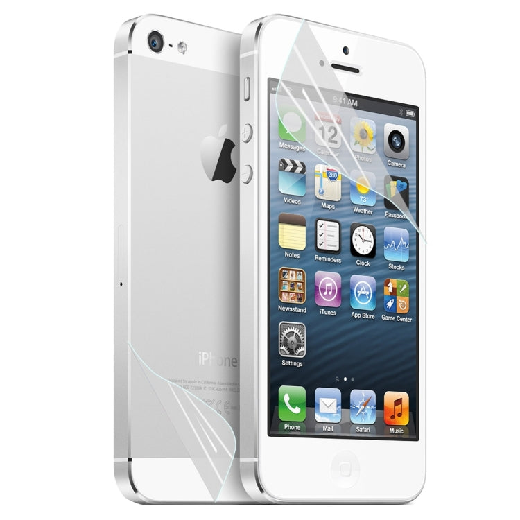 High Quality 3 in 1 (Front Screen + Back Cover + Border Frame Sticker) Anti Glare LCD Screen Protector for iPhone 5(Transparent)