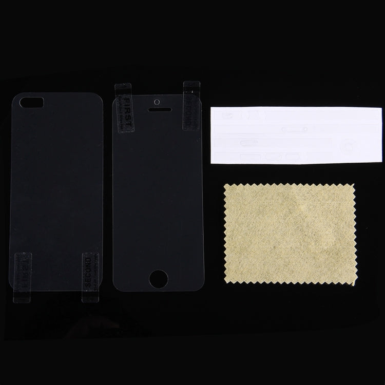High Quality 3 in 1 (Front Screen + Back Cover + Border Frame Sticker) Anti Glare LCD Screen Protector for iPhone 5(Transparent)