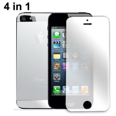 High Quality 4 in 1 Mirror Front and Back Screen Protector with Upper and Lower Lens for iPhone 5 (Japan Materials)(Transparent)