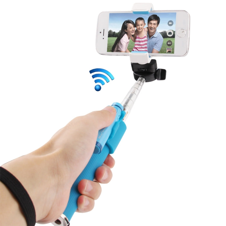 4 in 1 Portable Bluetooth Remote Shutter and Monopod, Including Selfie Stick & Shutter 4 Clip & Shutter 4 & Holder Q(Blue)