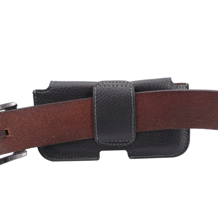 Litchi Texture Leather Waist Bag with Card Slot for iPhone 5 & 4