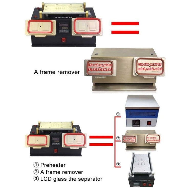 3 in 1 Multifunction Middle Bezel Frame Separator Machine + LCD Extraction Machine Hot Plate + LCD Removal Machine for Samsung
