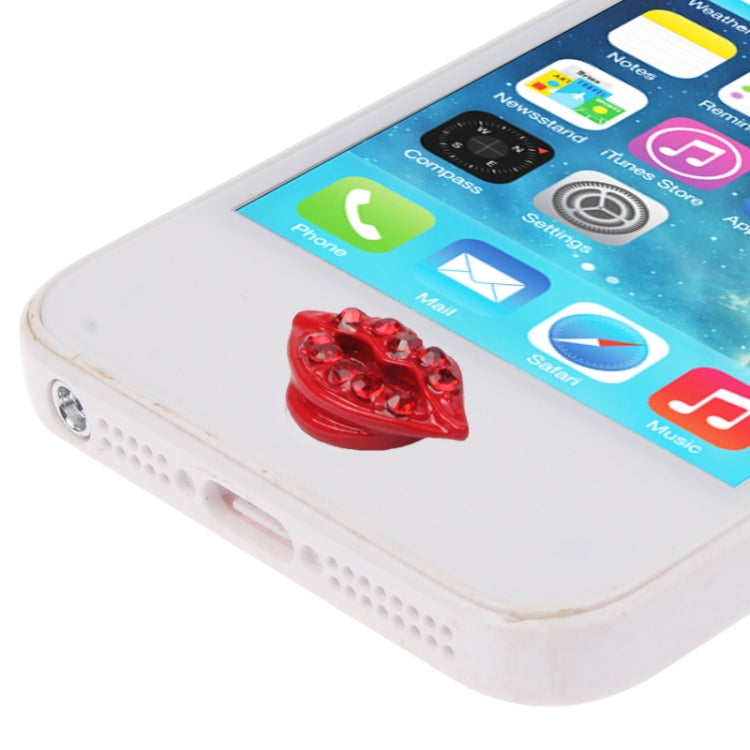 Mouth Style Plastic Home Button Sticker for iPad / iTouch / iPhone(Red)