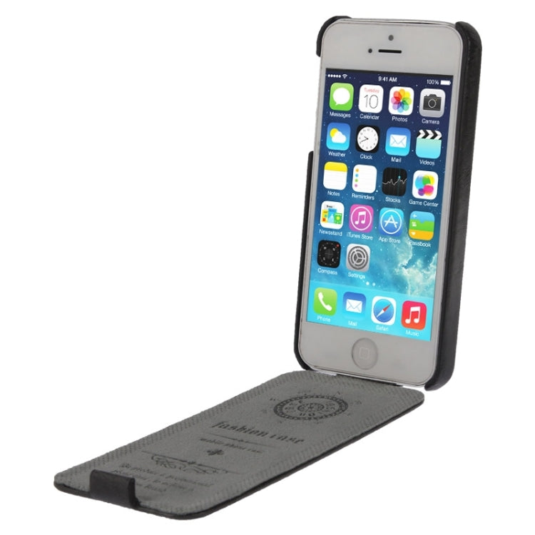Deluxe Retro Flip PU Leather Case with Fashion Logo for iPhone 5 & 5s & SE & SE