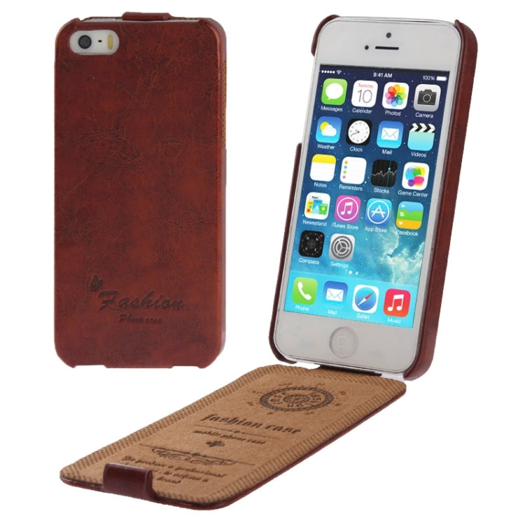 Deluxe Retro Flip PU Leather Case with Fashion Logo for iPhone 5 & 5s & SE & SE