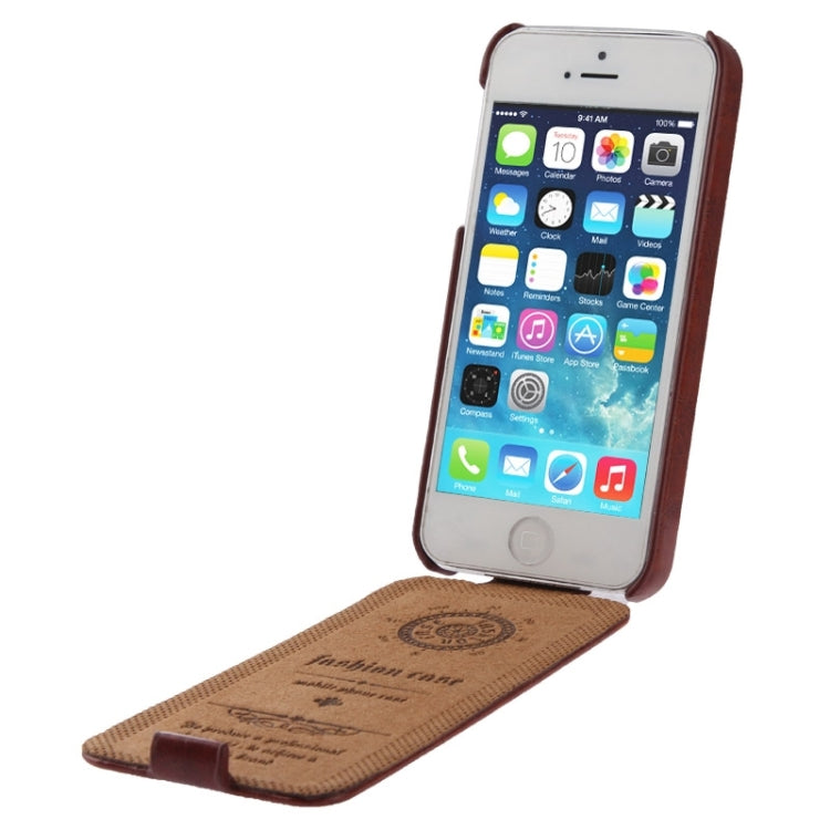 Deluxe Retro Flip PU Leather Case with Fashion Logo for iPhone 5 & 5s & SE & SE