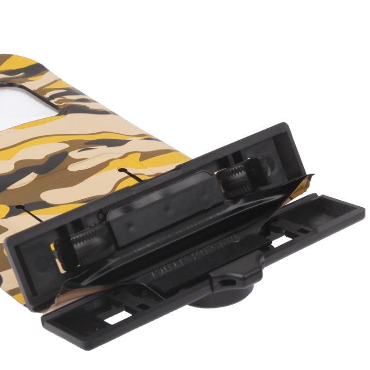 Camouflage Pattern Waterproof Bag Protective Case with Strap & Armband / Compass for iPhone 5 & 5C & 5S / iPhone 4 & 4S / 3GS / Other Similar Size Mobile Phones, Waterproof Degree: IPX8 (Yellowish Brown)