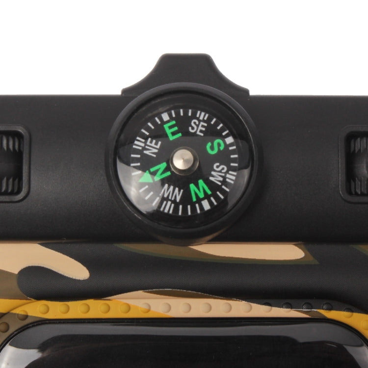 Camouflage Pattern Waterproof Bag Protective Case with Strap & Armband / Compass for iPhone 5 & 5C & 5S / iPhone 4 & 4S / 3GS / Other Similar Size Mobile Phones, Waterproof Degree: IPX8 (Yellowish Brown)