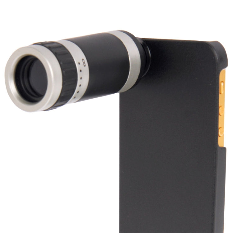 8X Zoom Lens Mobile Phone Telescope + Plastic Case for iPhone 5 & 5S(Black)