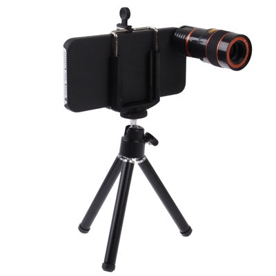 8X Optical Zoom Mobile Phone Telescope Lens with Tripod + Plastic Case for iPhone 5
