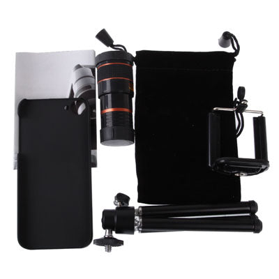 8X Optical Zoom Mobile Phone Telescope Lens with Tripod + Plastic Case for iPhone 5