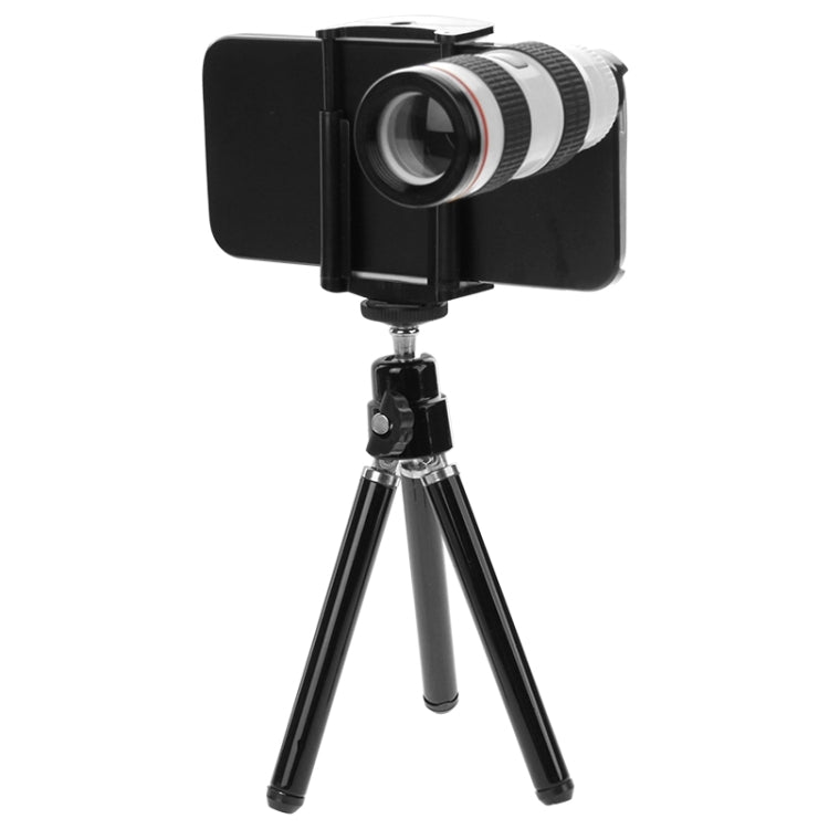 10X Optical Zoom Mobile Phone Telescope Lens with Tripod + Black Plastic Case for iPhone 5