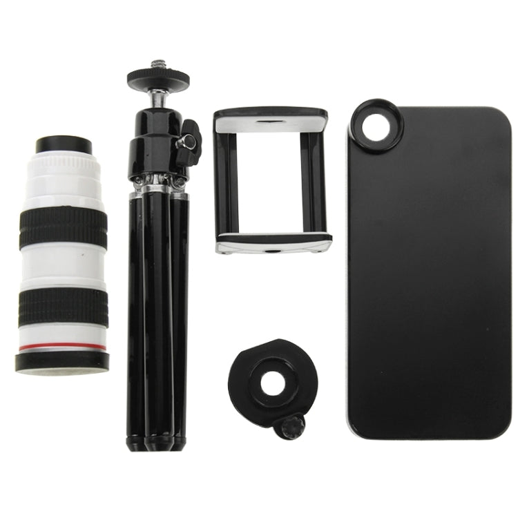 10X Optical Zoom Mobile Phone Telescope Lens with Tripod + Black Plastic Case for iPhone 5