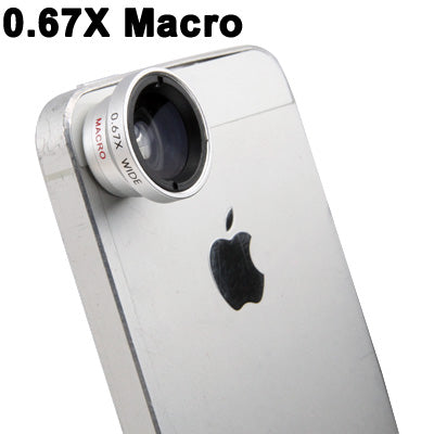 Magnetic 0.67X Wide Angle / Macro Lens, For iPhone, Galaxy, Huawei, Xiaomi, LG, HTC and Other Smart Phones(Silver)