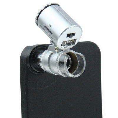 60X Zoom Call Phone Portable Microscope with Flash Light (White,Purple) + Back Cover for iPhone 5 & 5S(Black)